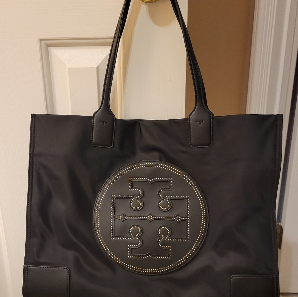 Tory Burch Ella Stud Tote black large size